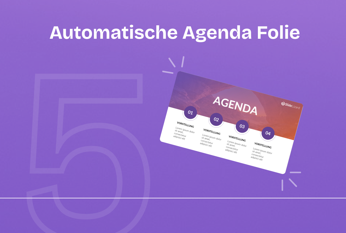Automatisch aktualisierte Agendafolie