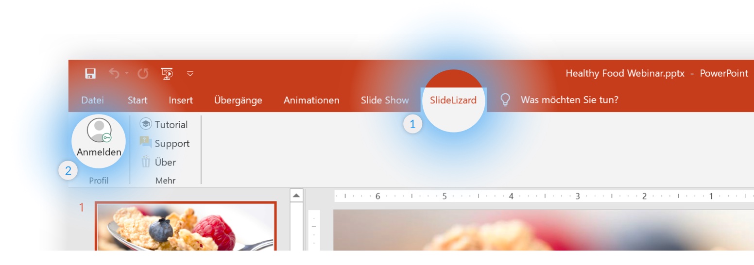 SlideLizard PowerPoint-Plugin Tab