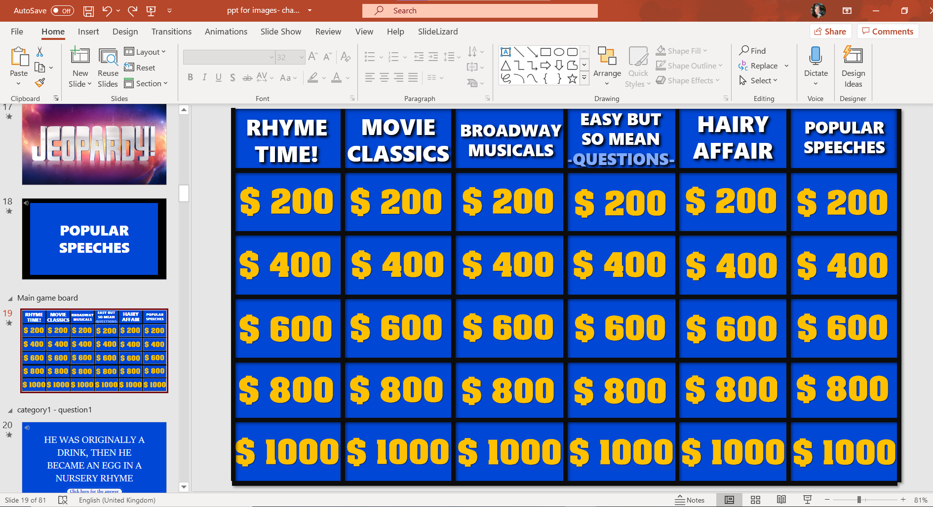 PowerPoint Jeopardy! Spiel gratis downloaden