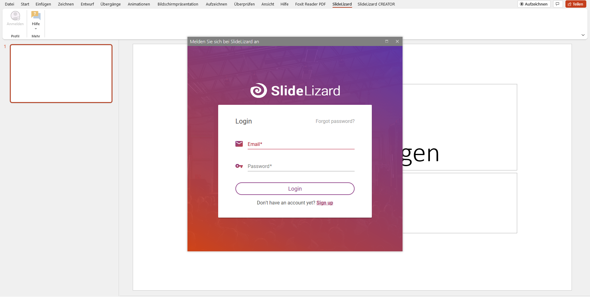 Login to SlideLizard