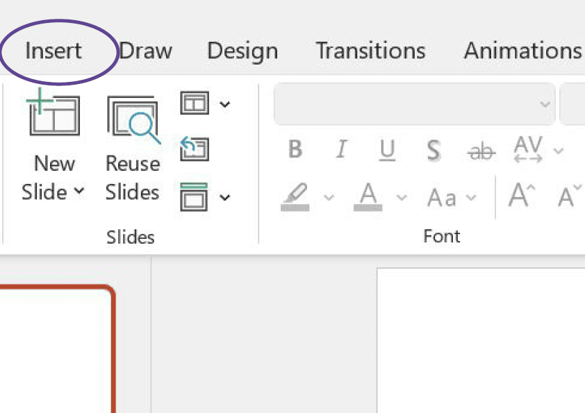 Inserting shapes in PowerPoint