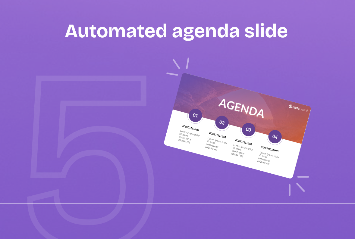 Automatically updated agenda slide