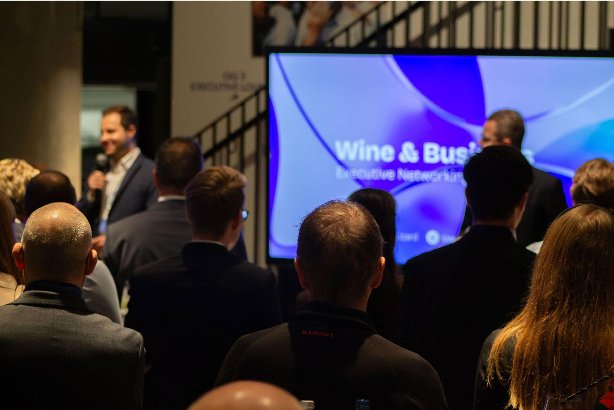 Wine & Business 2026 audience in front of the stage