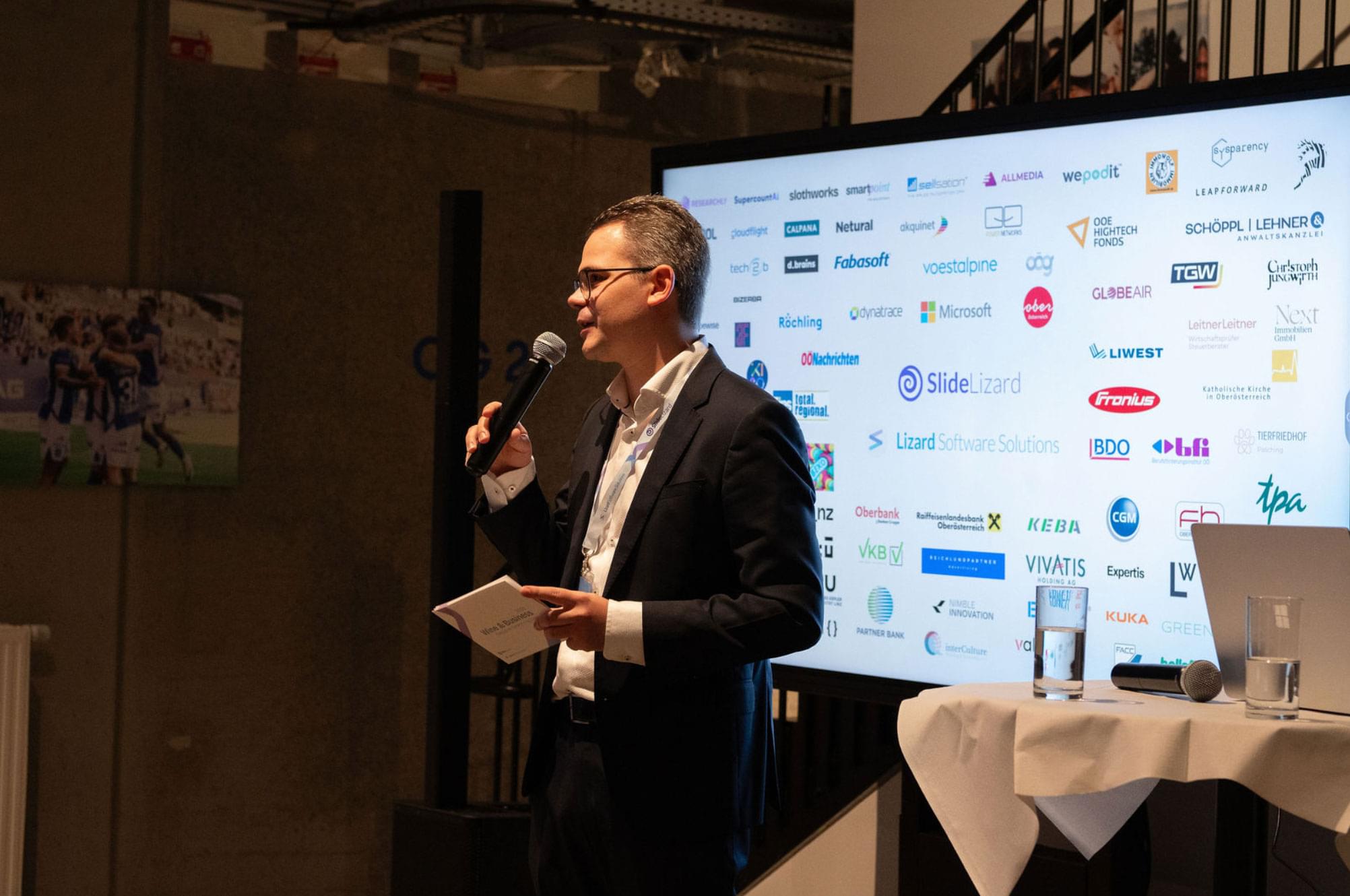 Wine & Business 2026 presentation on stage